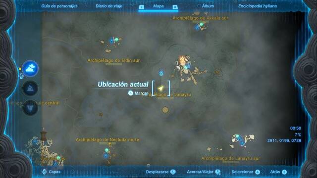 Monumentos en hyliano antiguo - Zelda: Tears of the Kingdom - Isla con monumento #06