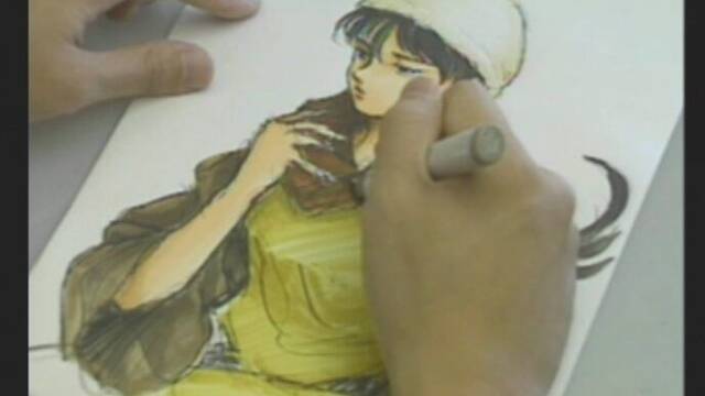 Diferentes ilustraciones, esculturas y vídeos del desarrollo de Shenmue -