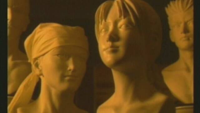 Diferentes ilustraciones, esculturas y vídeos del desarrollo de Shenmue -