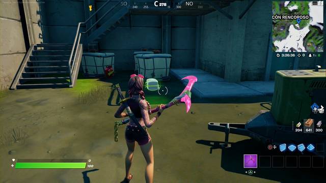 Fortnite Battle Royale - Coloca micros en ubicaciones clave - CONFIDENCIAL, bajo las escaleras