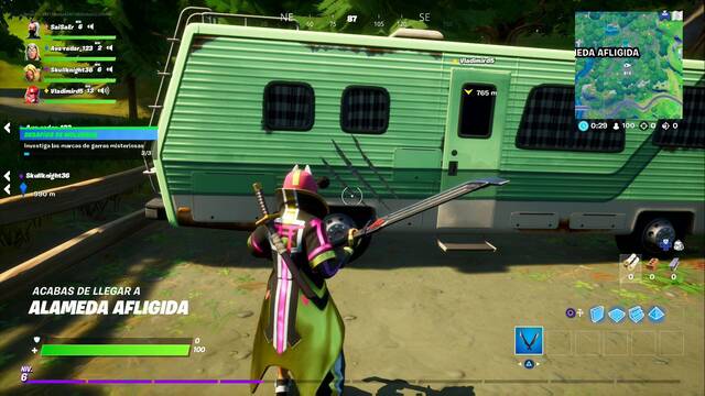 Fortnite Battle Roylae - Ubicación de marcas de garras misteriosas - Marca de garras en D5