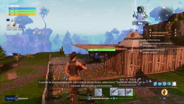 Fortnite - Escudo antitormentas de la base - Base construida