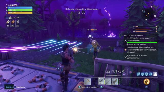 Fortnite - Escudo antitormentas de la base - Completar oleadas