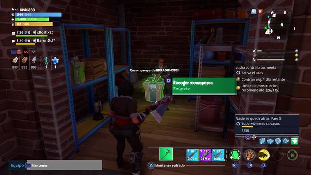 Fortnite - Lucha contra la tormenta - Recompensa de superviviente