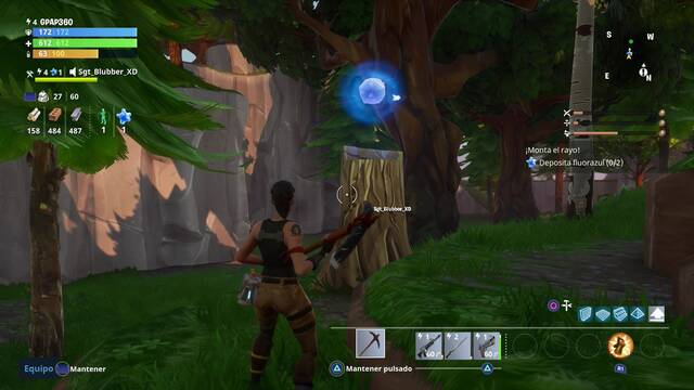 Fortnite - Montar el rayo - Buscar Fluorazul