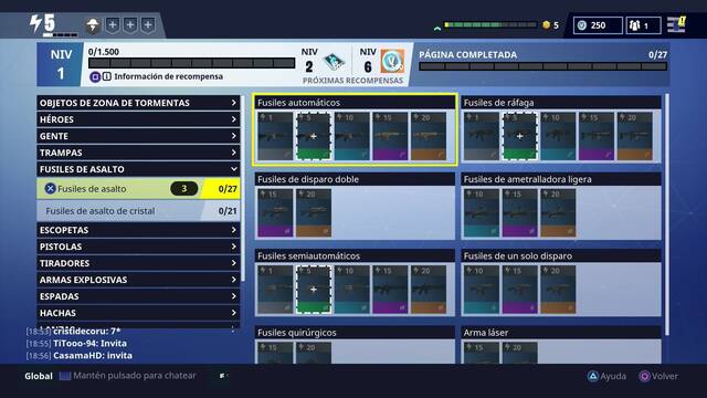 Fortnite - Libro de colección - Categorias del Libro de colección