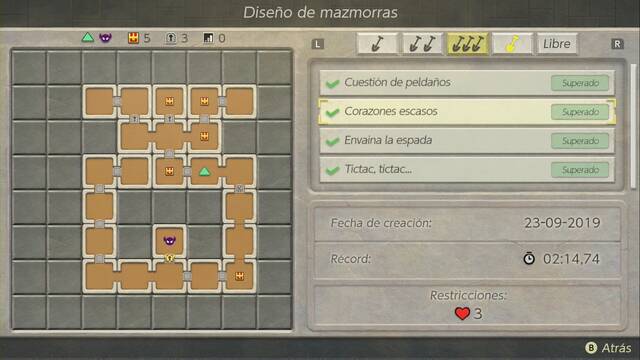 The Legend of Zelda: Link's Awakening - Planos de diseo de mazmorras de Damp - Corazones escasos
