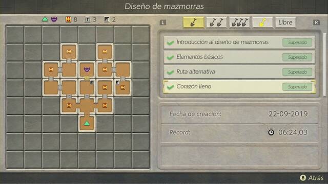 The Legend of Zelda: Link's Awakening - Planos de diseo de mazmorras de Damp - Corazon lleno