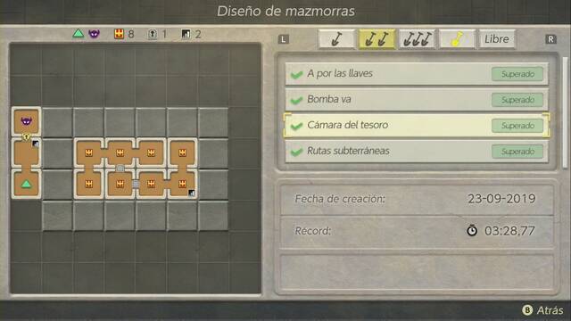 The Legend of Zelda: Link's Awakening - Planos de diseo de mazmorras de Damp - Camara del tesoro