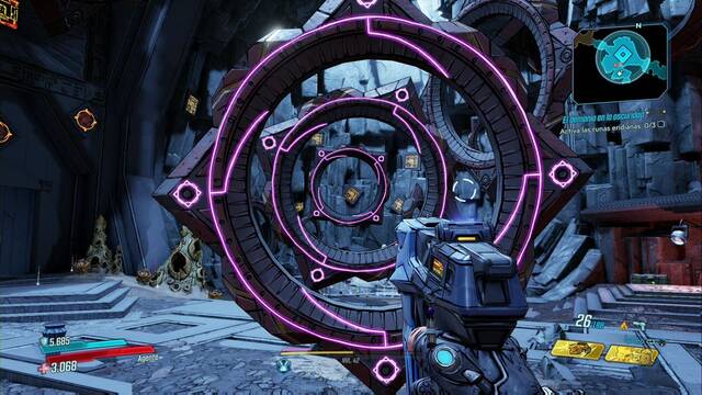 Borderlands 3 - Runas a las que disparar para la misión El demonio en la oscuridad - Primera runa