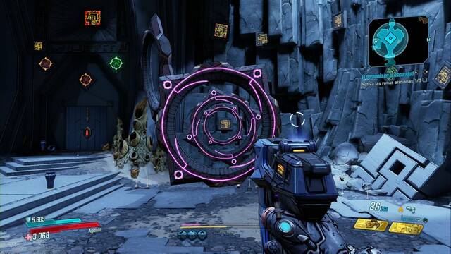 Borderlands 3 - Runas a las que disparar para la misión El demonio en la oscuridad - Segunda runa