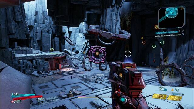 Borderlands 3 - Runas a las que disparar para la misión El demonio en la oscuridad - Tercera runa
