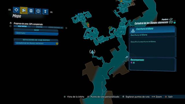 Borderlands 3 - Tablas eridianas en Pandora - Llave