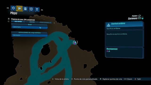 Borderlands 3 - Tablas eridianas en Pandora - Alimentaci¢n