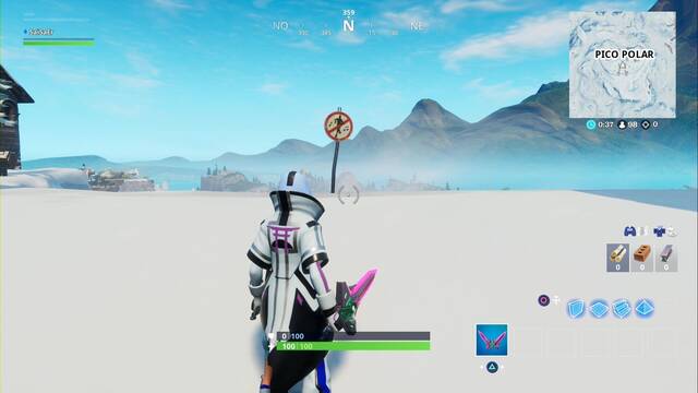 Fortnite Battle Royale - Destruye señales de Prohibido bailar: Localizaciones - Pico Polar