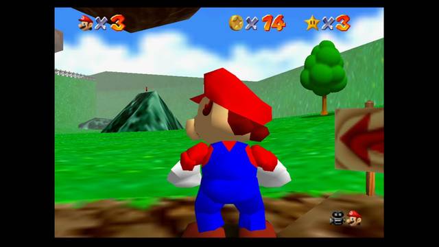 Super Mario 64 - Monedas rojas en Bob-Omb battlefield - A la derecha del Bow Wow
