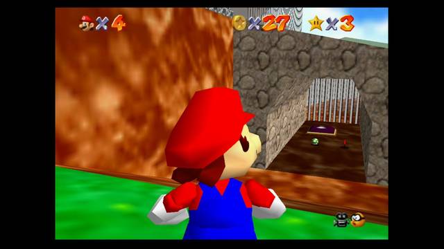 Super Mario 64 - Monedas rojas en Bob-Omb battlefield - Bajo el puente hacia la monta¤a