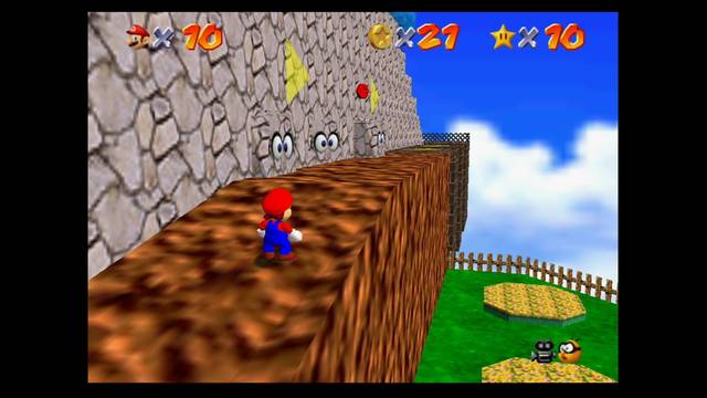 Super Mario 64 - Monedas rojas en Whomp's Fortress - En las paredes m¢viles