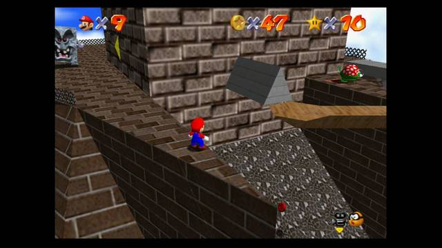 Super Mario 64 - Monedas rojas en Whomp's Fortress - Bajo laplataforma giratoria