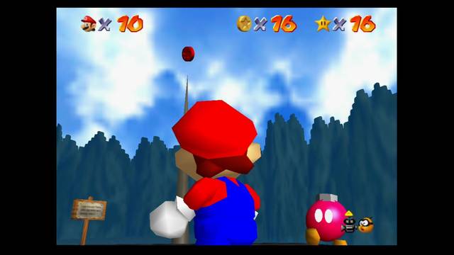 Super Mario 64 - Monedas rojas en Jolly Roger Bay - Moneda roja en la estalagmita