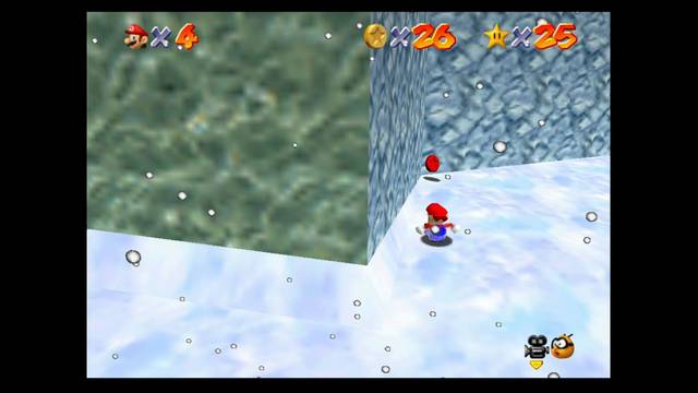 Super Mario 64 - Monedas rojas de Cool, Cool Mountain - Al final de la pendiente inicial