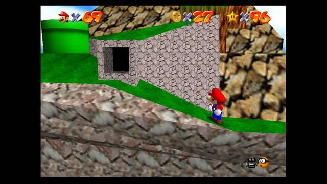 Super Mario 64 - Puntos secretos en Tiny-Huge Island (estrella 4) - Punto 4 al subir