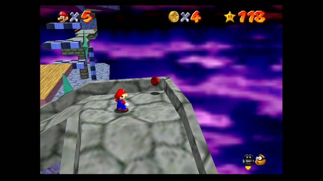 Super Mario 64 - Monedas rojas de Bowser in the sky - Monedas en el camino