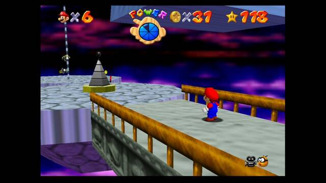 Super Mario 64 - Monedas rojas de Bowser in the sky - En la plataforma giratoria