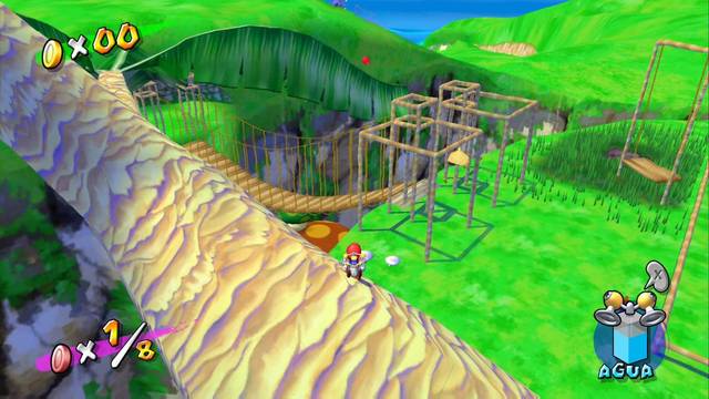 Super Mario Sunshine - Monedas rojas de Aldea Foresta - Sobre el arbol de la entrada