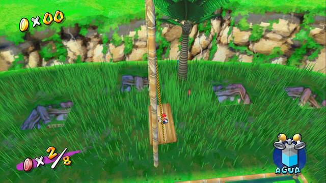 Super Mario Sunshine - Monedas rojas de Aldea Foresta - En las hierbas del lado izquierdo