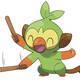 Pokmon Espada y Escudo - Ilustraciones - pss grookey playing
