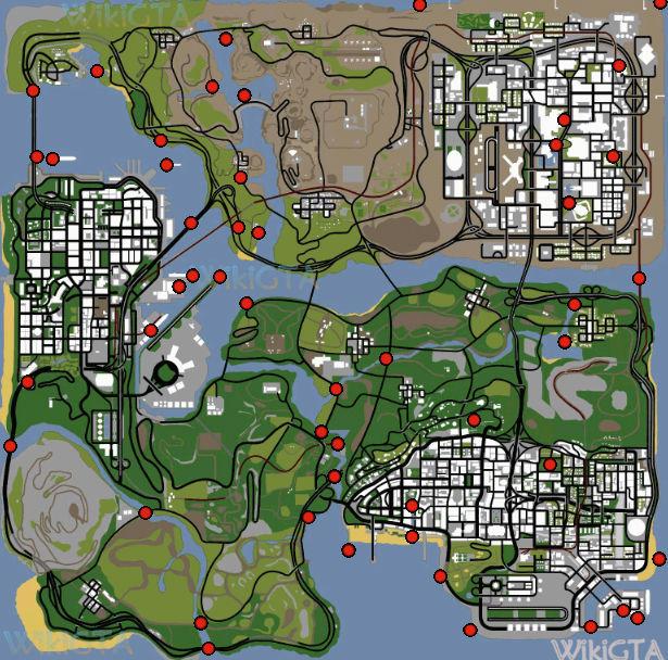 mapa ostras GTA San Andreas
