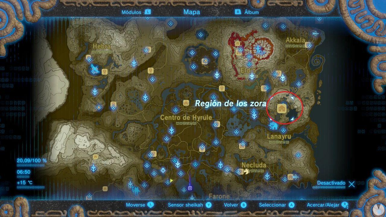 Región de los Zora Zelda Breath of the Wild